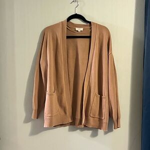 LOFT Women's Tan Open Front Cardigan